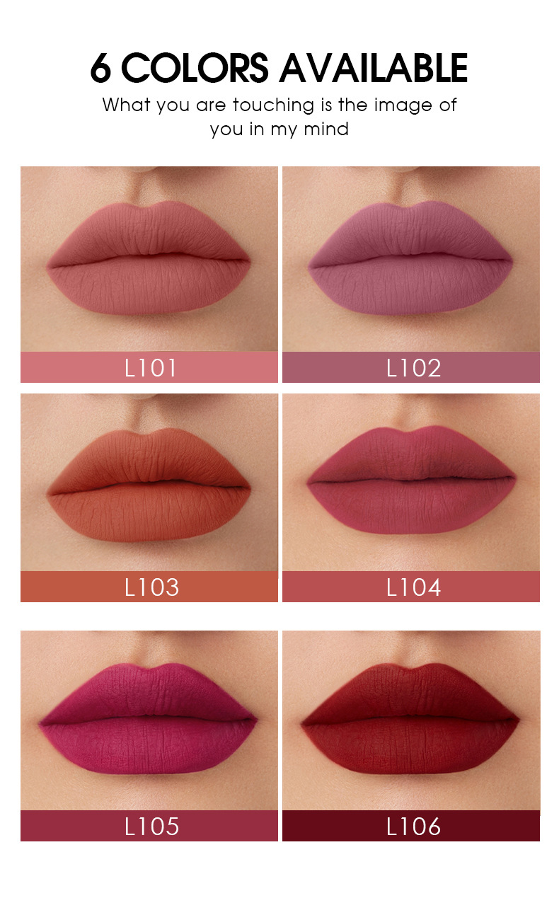 Langmanni's new matte lip gloss set, 6-piece lip gloss set, velvet lipstick, cross-border makeup undefined