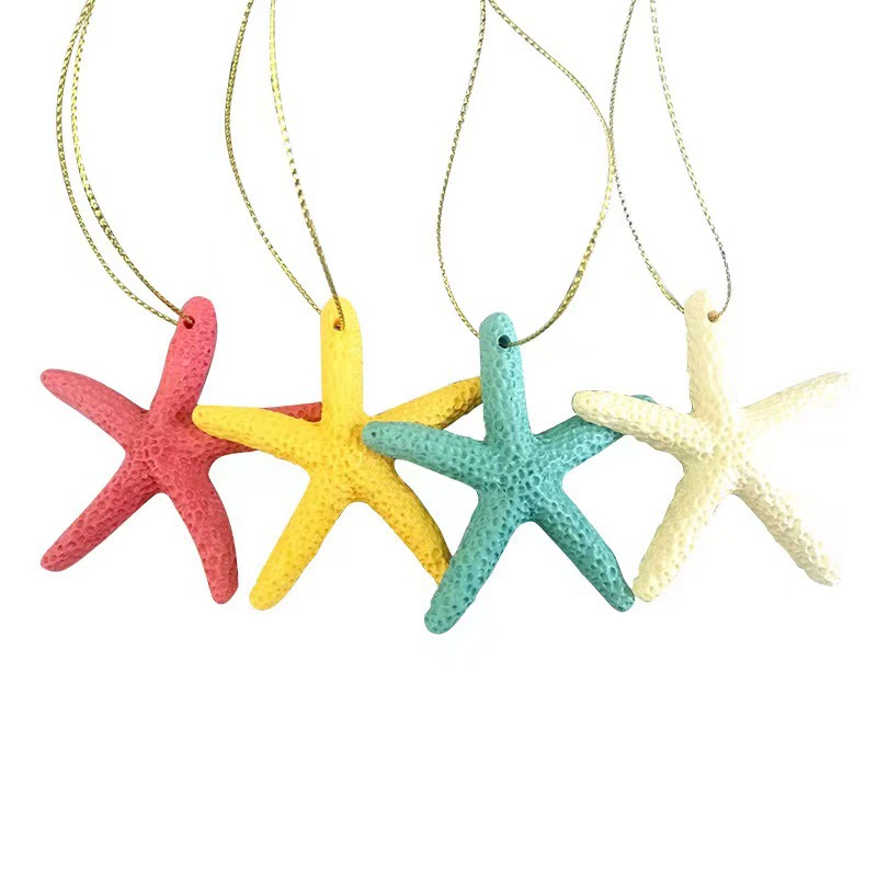Трансграничное моделирование смола Морская звезда Рождественская подвеска Украшение Средиземноморское Украшение Аквариум Ландшафтный дизайн украшения с пятью пальцами Морская звезда