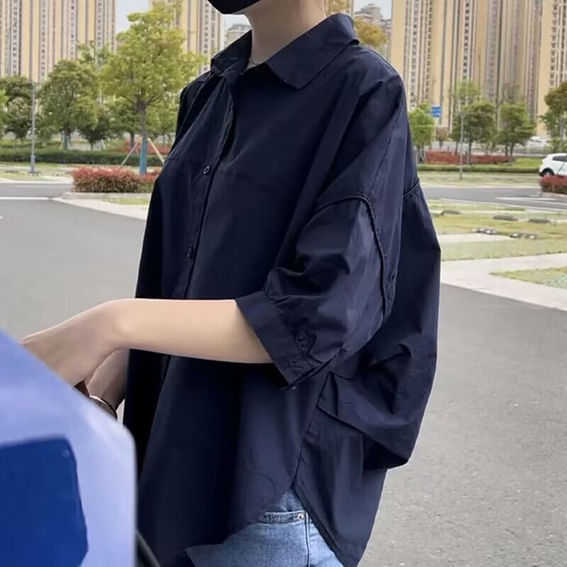 Backless Shirt for Women, Summer Korean Style, Lazy Style, Pleated, Age-Reducing, Niche, Loose, Versatile Top Backless Shirt for Women, Summer Korean Style, Lazy Style, Pleated, Age-Reducing, Niche, Loose, Versatile Top