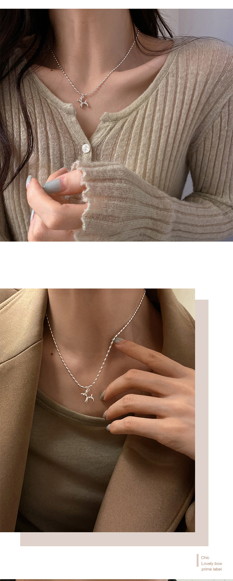 Collana con ciondolo a forma di palloncino in argento puro, leggera e lussuosa, design di nicchia, stile cool, catena per clavicola, nuova tendenza 2021_voghion.com
