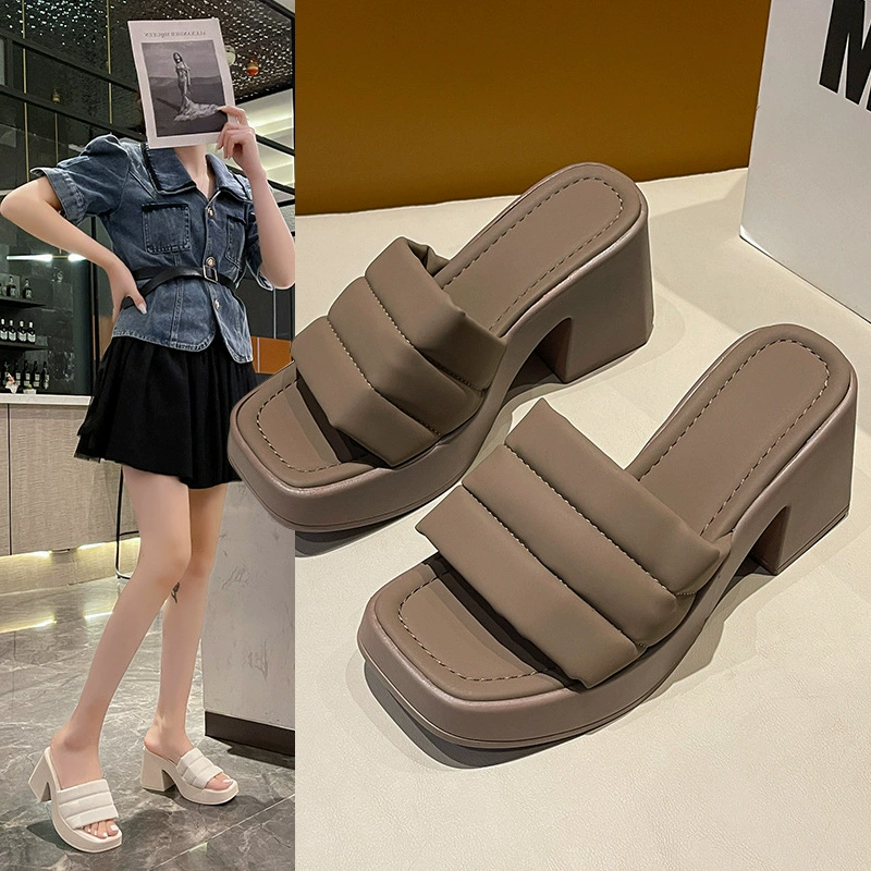 Холодные тапочки женские водонепроницаемые платформы дикие слова