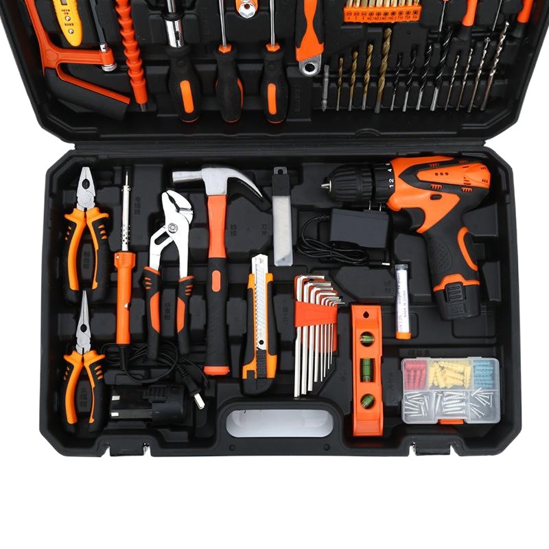 Caja de herramientas traje colección hecho a mano diario hogar multifuncional hardware Herramientas electricista reparación conjunto completo carpintería al por mayor