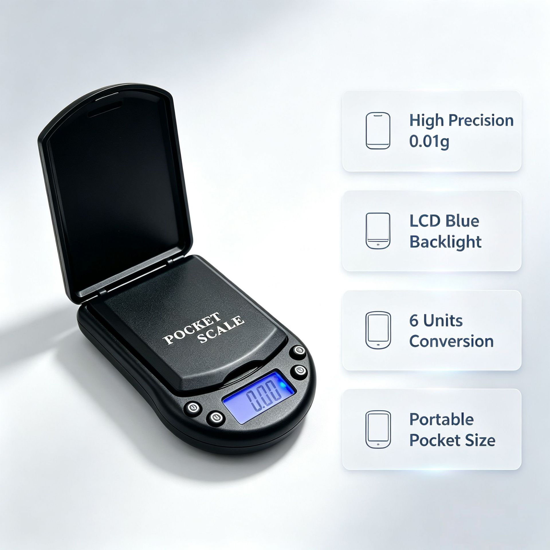 Popular foreign trade jewelry scale, pocket scale, tea leaf scale, gift scale, gold and jewelry electronic scale, high-precision small size