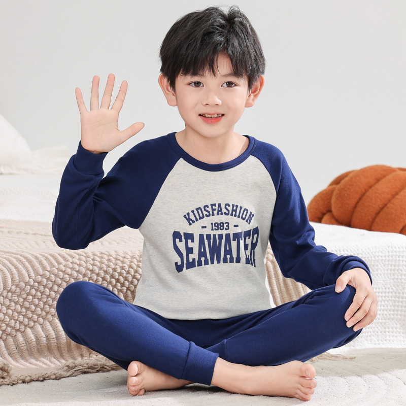 儿童秋衣秋裤纯棉男童打底棉毛衫中小童衬衣线裤女童保暖内衣套装|undefined