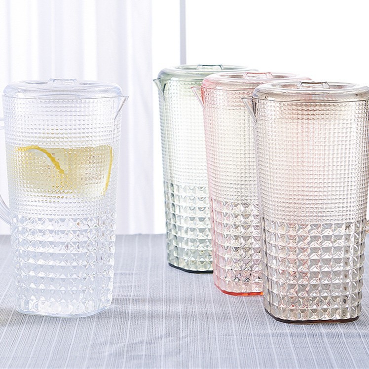 Botella de agua fría de plástico PS en verano tetera doméstica de gran capacidad refrigerador fresco abierto con tetera de agua fría resistente a altas temperaturas