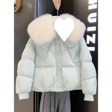 韩系甜美温柔毛领羽绒棉服女奶系乖巧减龄小众设计感宽松保暖外套