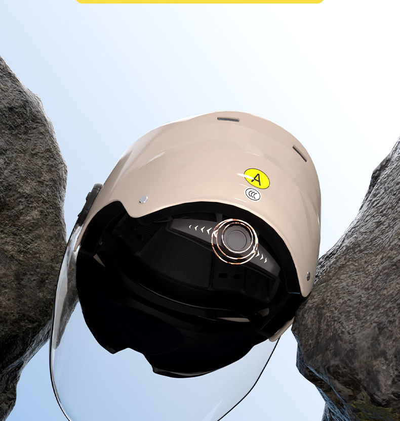 New National Standard Certified Dual-Mirror Electric Motorcycle Helmet for Women and Men, Electric Scooter Half Helmet, Summer Sun Protection Safety Helmet