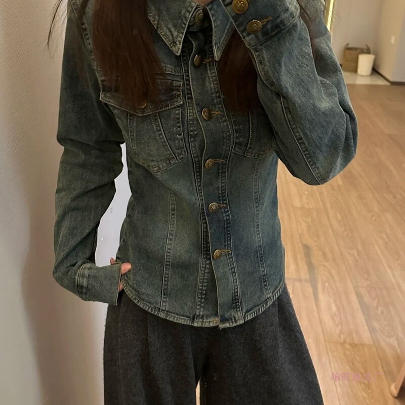 Slim-Fit and Slimming Shirts for Women, 2026 Spring New Denim Shirts, Thin Jackets, Yu Hui Supply Type: Regular