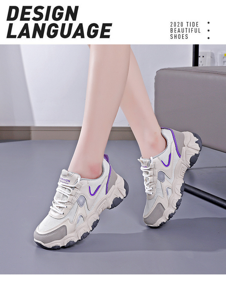 Spring new women's sports shoes, fashionable, breathable, lightweight, non-slip, wear-resistant, casual sports shoes, flat shoes_voghion.com