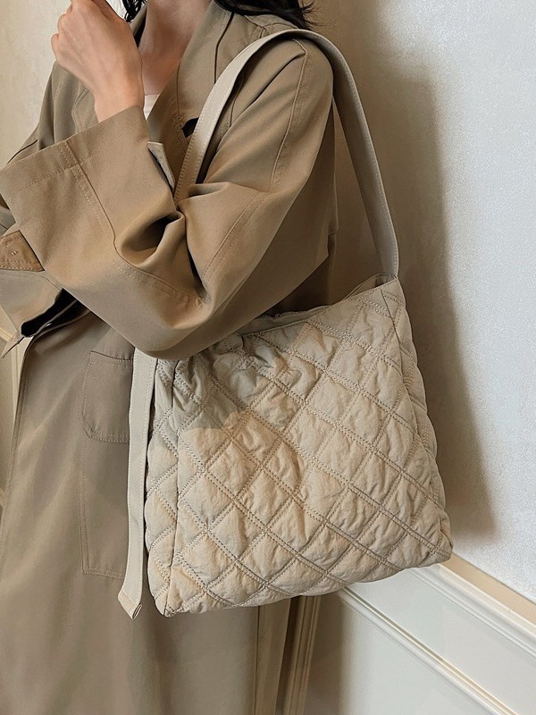 Bolso bandolera de algodón Lingge para niñas 2024 comercio exterior nuevo bolso de temperamento simple bolso de hombro de gran capacidad casual