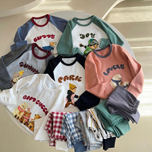 新品中大童卡通秋衣套装男童保暖内衣女童棉毛衫秋衣裤睡衣