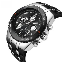 New Dual-Display Date Alarm Clock Digital Watch Sport Waterproof Silicone Men's Wristwatch