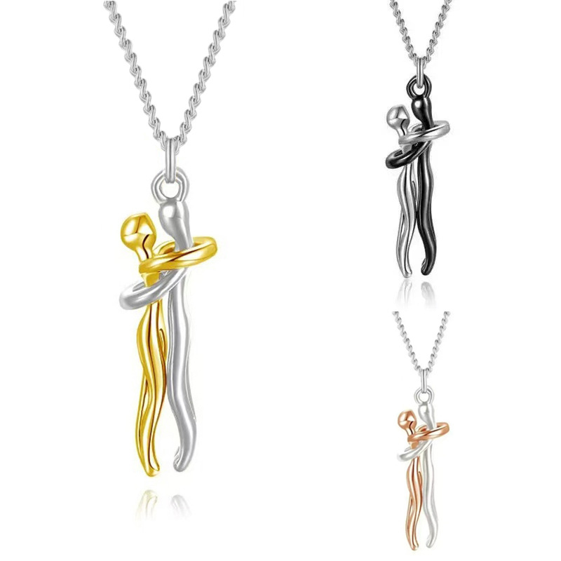Cross-Border Best-Selling Amazon Mother-Child Hug Necklace, Simple and Versatile Mother-Hugging-Baby Necklace Pendant Wholesale
