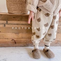 2024 Spring Kids' Clothing New Arrival Children's Korean Style Fleece Thick Casual Pants Girls Spring Pants 21893