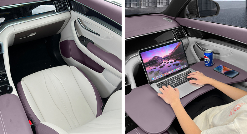 Byd Song Car Dining Tray Small Table Car Folding Laptop Stand Table Car Supplies Wood