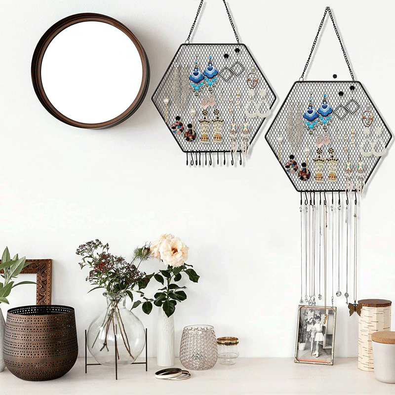 欧式金属网首饰架家居墙面壁挂装饰项链耳钉耳环架珠宝饰品展示架