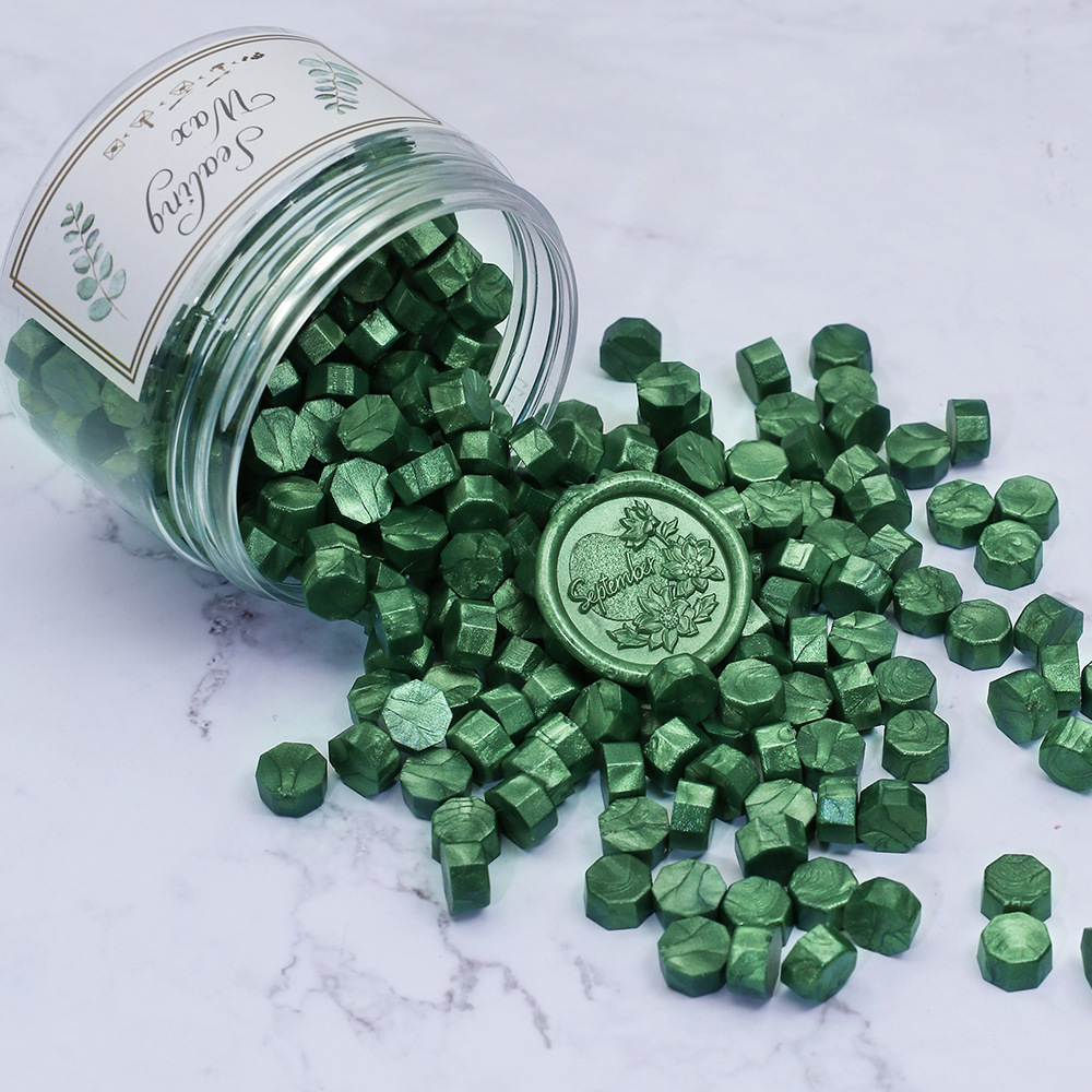 Oucai Fire Paint Wax, octágono, color mixto, nacarado, 200 granos, 132 colores, sello de pintura al fuego, cera, a granel barato