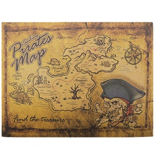 Foreign Trade Children Pirate Treasure Hunt Treasure Map Toy Kraft Paper Map Treasure Map Decorations Props Festival Party