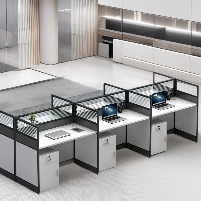 Multi-Person Office Desk and Chair Set, Office Partition Workstation, Employee Desktop Computer Desk, Simple and Practical Model Multi-Person Office Desk and Chair Set, Office Partition Workstation, Employee Desktop Computer Desk, Simple and Practical Model