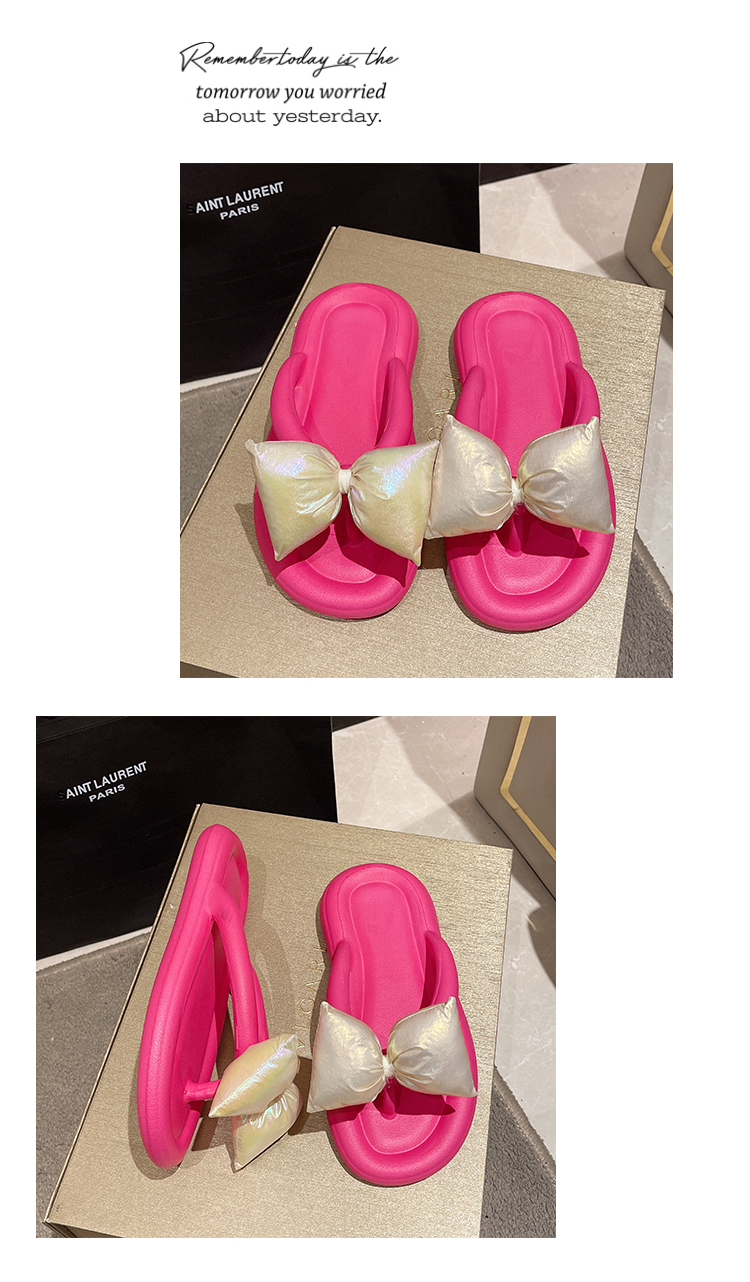 Women's Flip Flops Flat Bowknot Beach Sandals Summer Fairy Style_voghion.com