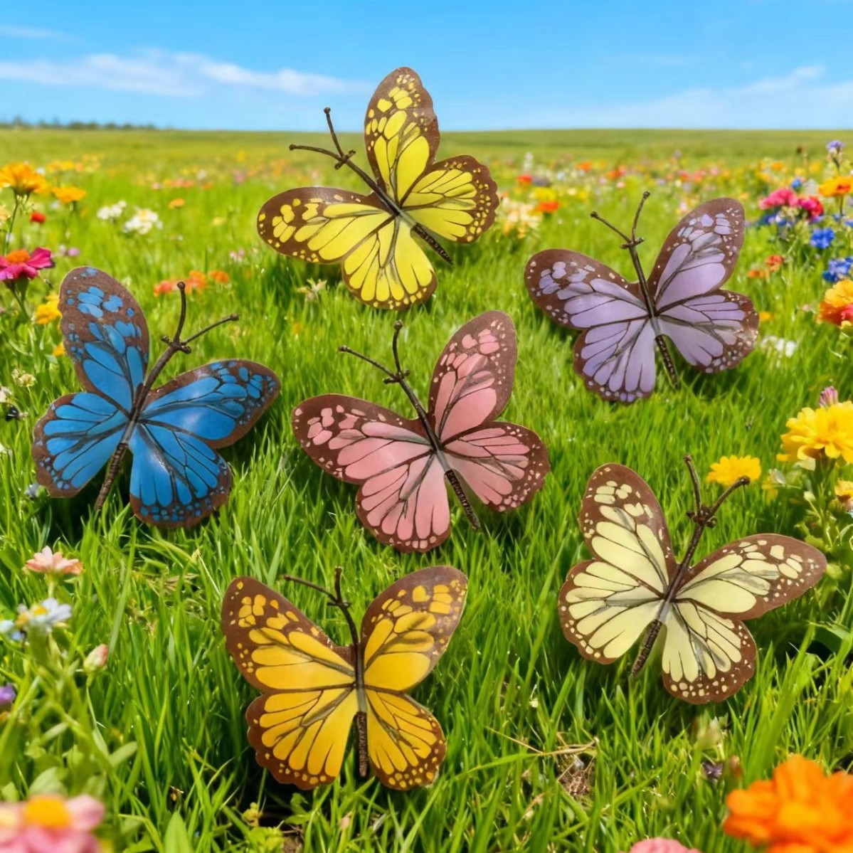 仿真蝴蝶 布艺diy簪花头饰古风汉服发饰婚庆摄影 房间蝴蝶装饰