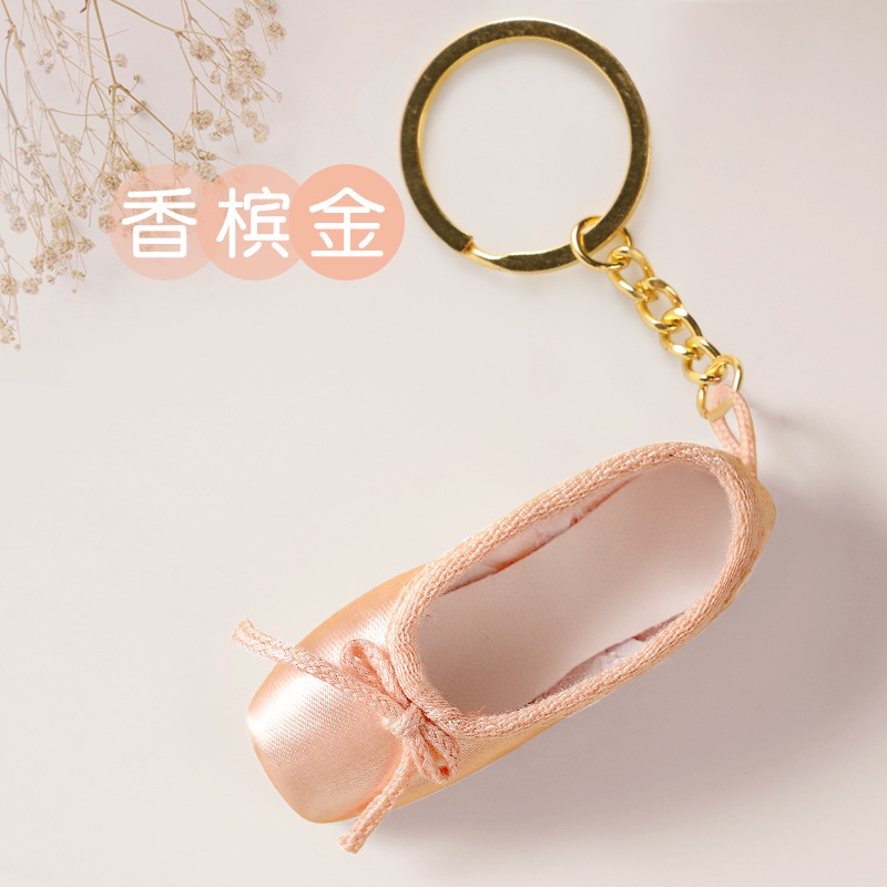 Nuevo hecho a mano ballet danza zapatos puntiagudos pequeña joyería mini zapatos de satén llavero joyería en caja