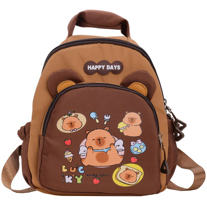 Kapibala nueva mochila escolar para niños de jardín de infantes, niños y niñas, reducción de la carga de ocio, mochila ligera, bolsa de bocadillos de salida