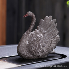 Color-changing tea pet pair, color-changing swan tea pet, tea table decoration, tea toy figurine