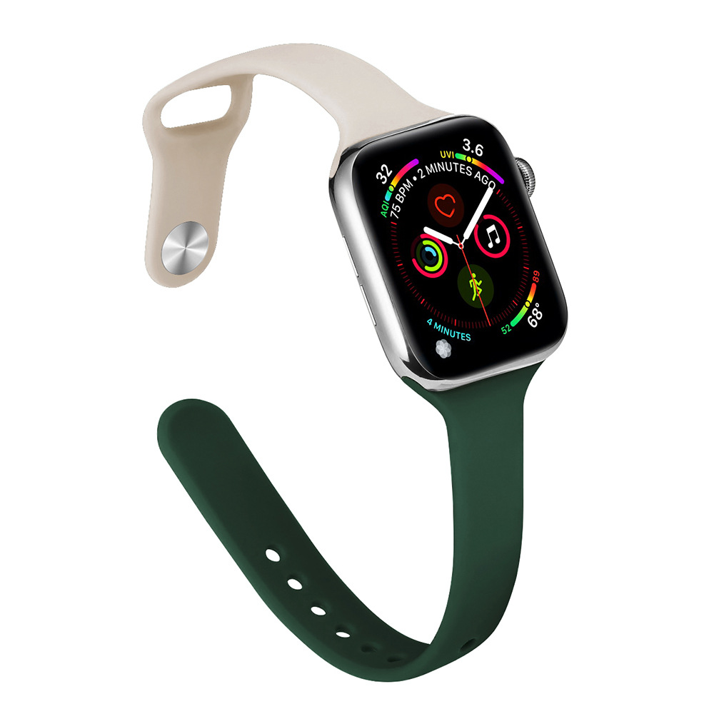 Aplicable Apple Watch correa Applewatch8SE7654 cintura pequeña correa de silicona delgada moda deportiva