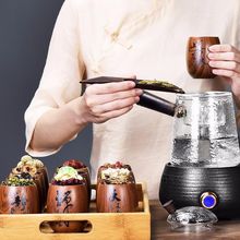 小號紫砂茶葉罐陶瓷木紋茶罐裝茶葉盒便攜迷你旅行存儲密