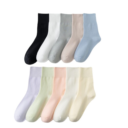 Socks for women in spring and summer, thin cotton confinement socks, candy-colored Japanese mid-calf socks, pregnant women's loose socks, long tube socks