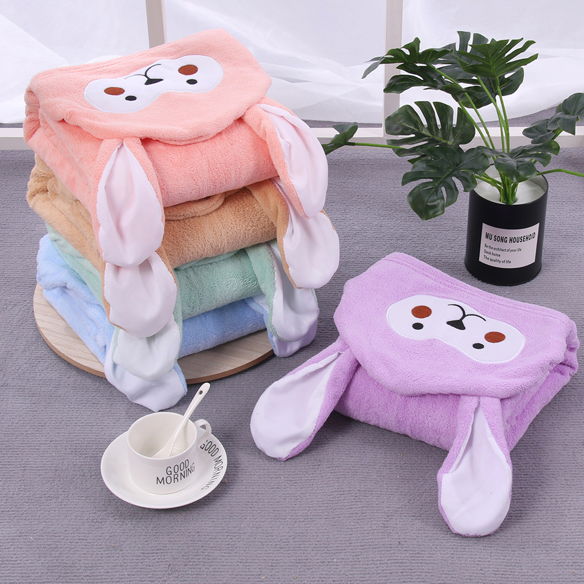 Toalla de baño para niños capa de lana de coral baño de dibujos animados toalla de baño con capucha extra grande bebé toalla de baño madre y bebé edredón