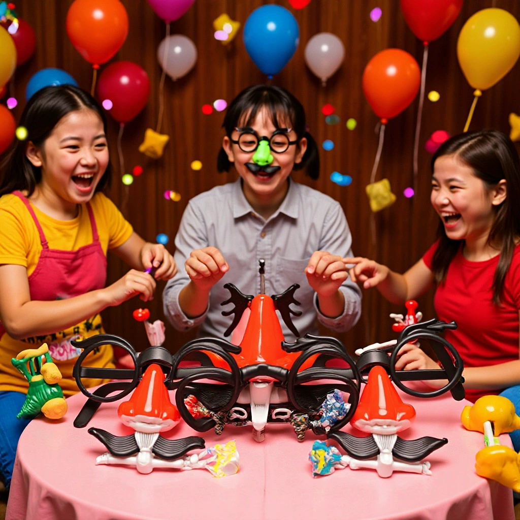 Игрушка-дракон с выдуваемой бородой и выпученными глазами, большие очки, дракон с выдуваемым носом, оптом