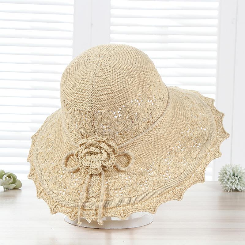 Women's Sweet Simple Style Flower Bow Knot Flowers Wide Eaves Cloche Hat display picture 7