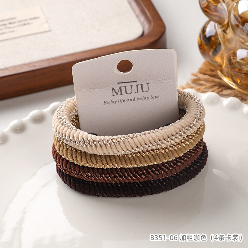 [Carga de tarjeta] sensación de alto nivel coreano de cabello de código de barras de moda de alta elasticidad de cabello anillo de cabello correa de cola de caballo