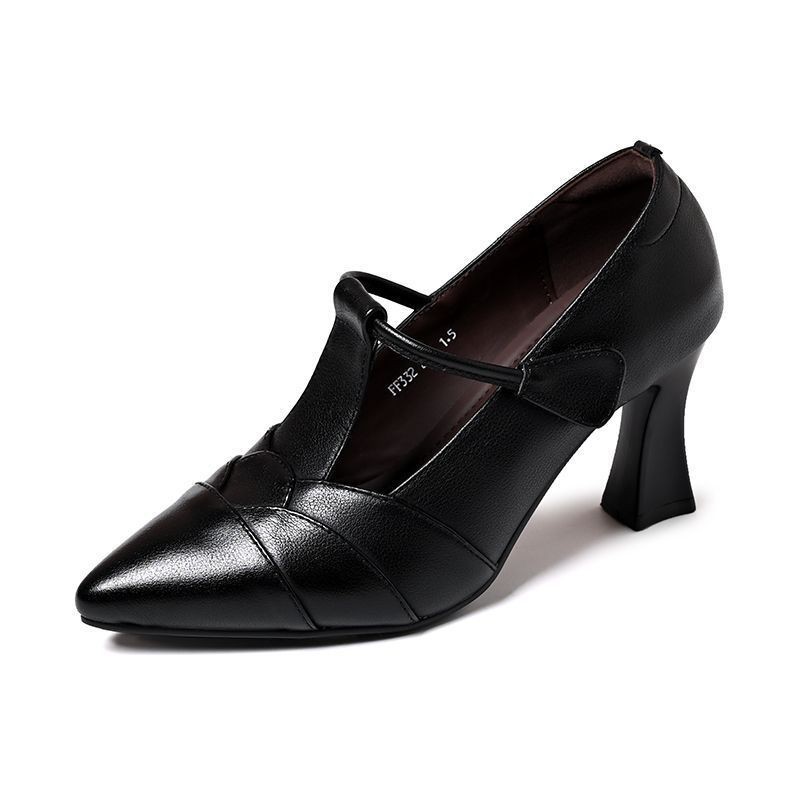 2026 primavera y verano nuevo estilo superficial estilo de moda universal perezoso de punta punta de un pie tacones gruesos zapatos antideslizantes de tacones altos