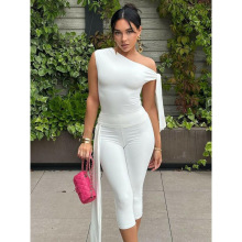 X 13551 Asymmetric sleeveless shorts set б������̿���װ