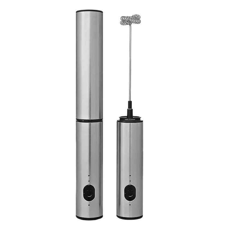 Stainless Steel Electric Milk Frother Coffee Home Mini Milk Foam Machine Milk Mixer Handheld Cordless Whisk