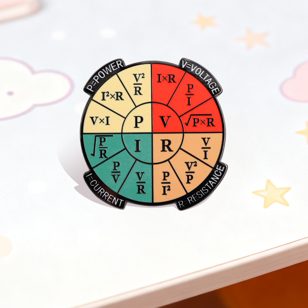 Ohm's Law Badge for Electrical Engineering Students and Physics Students, Ohm's Law Formula Pin
