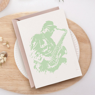 Creative Pattern Saxophone Musician Template 2 Cross-Border Hot-Selling Painting Hollow Template Wall Painting Journal Decoration
