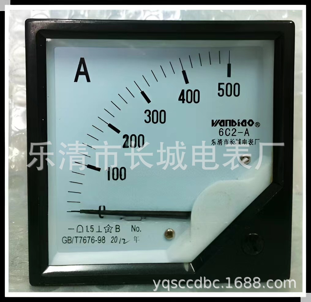 长城电表厂 6C2 500A 75MV 直流指针电流表  80*80