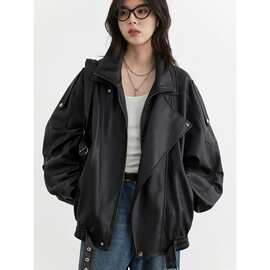 高级感时尚皮衣外套女2026秋季新款复古休闲百搭机车服皮夹克洋气
