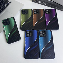 尚彩磨砂皮紋適用蘋果15 14plus手機殼印字雙色底板13pm精孔保護