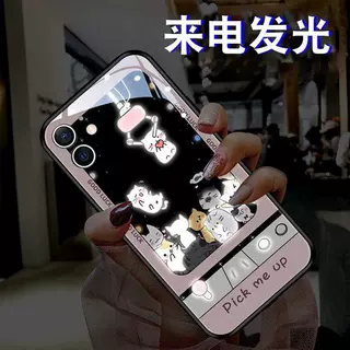 适用苹果13Pro手机壳iPhone12来电发光15pro娃娃机16情侣14新款17