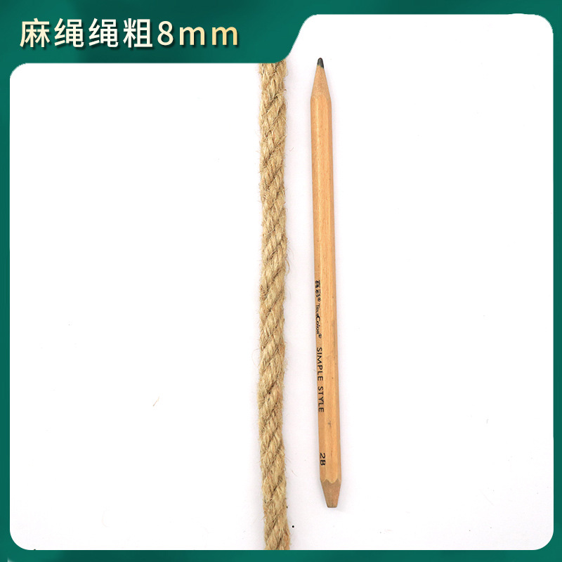 Cuerda de cáñamo gruesa para manualidades, decoración de jarrones, etiquetas, cuerda para atar, material para rascador de gatos de pared