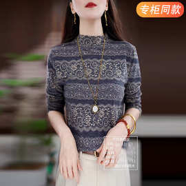 半高领双面澳绒打底衫女长袖t恤春秋冬新款妈妈保暖内搭加绒上衣