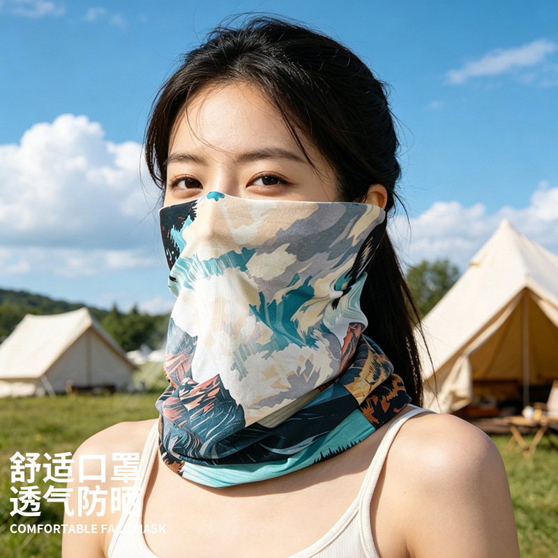 Sun protection face mask for women in the Northwest desert, summer hiking full-face neck protection, anti-sand and dust, UV protection sunshade face towel for men