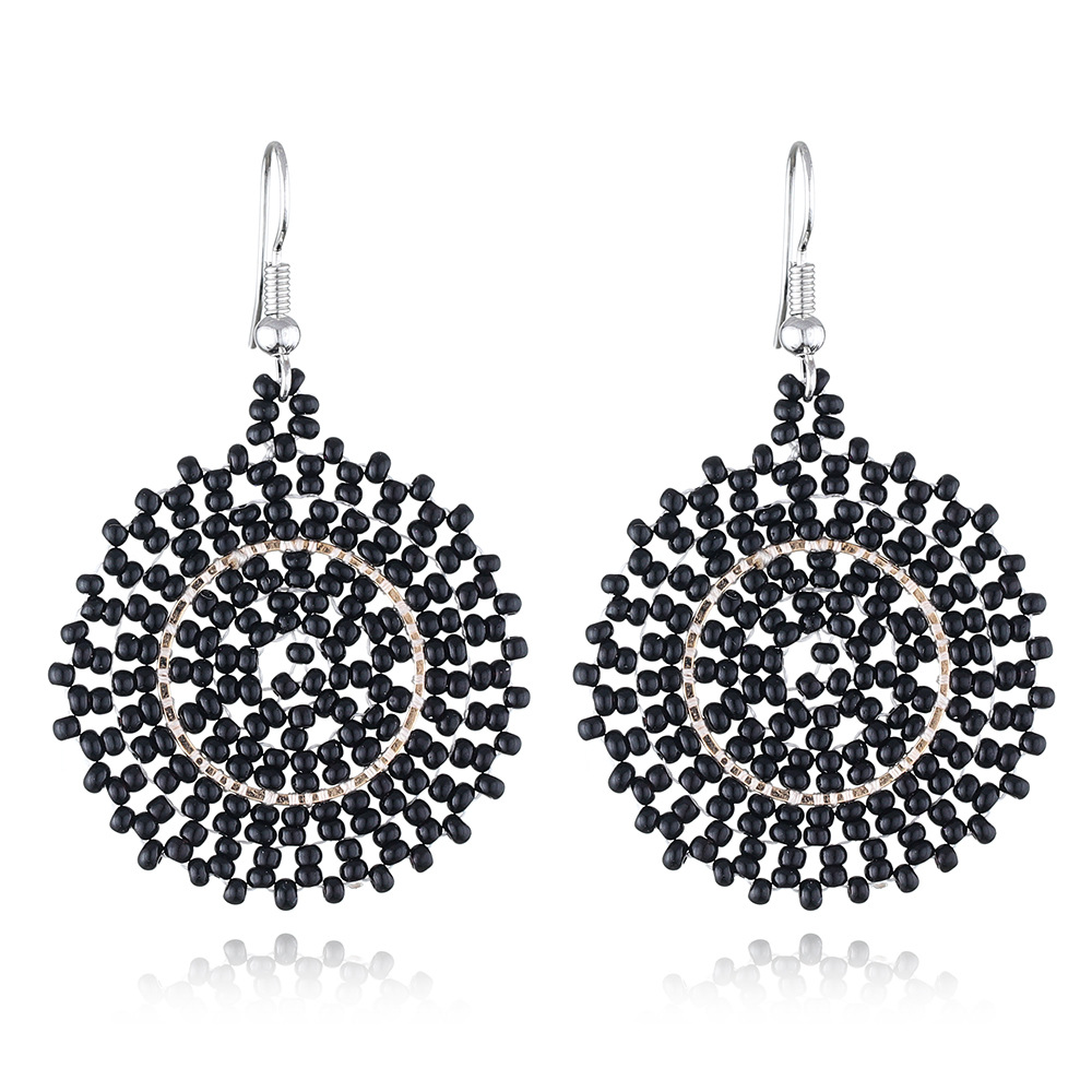 22g Weight Steel, Iron Ear Needle Material Drop Earrings Classification 1 Pair Quantity Holiday, Daily Occasion Seed Bead Material Geometric Pattern Women's Gender Beaded Design Bohemian Style 1 Pair Bohemian Geometric Beaded Seed Bead Drop Earrings 12