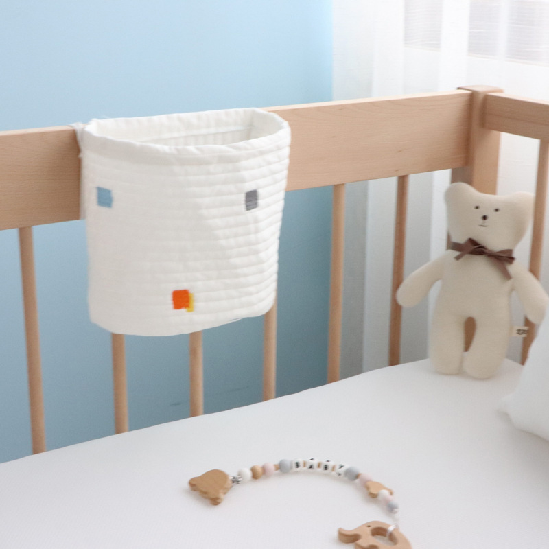 Almacenamiento de noche bolsa colgante bolsa de tela de algodón puro coreano acolchado bordado bolsa de tela pequeña bolsa de ancho 20CM * altura 21CM bolsa de tela