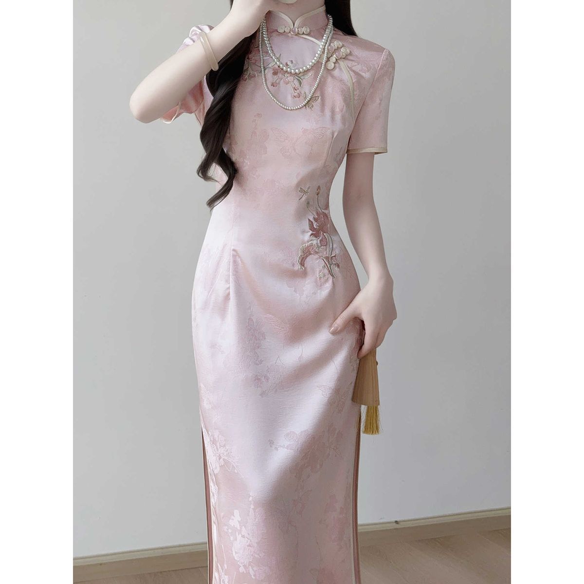 Giant good-looking cheongsam 2026 new pink girl summer high-end…